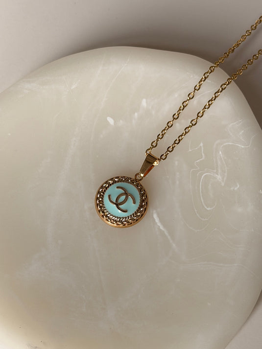 Translation missing: en.Chanel Lichtblauw/Goud 15mm