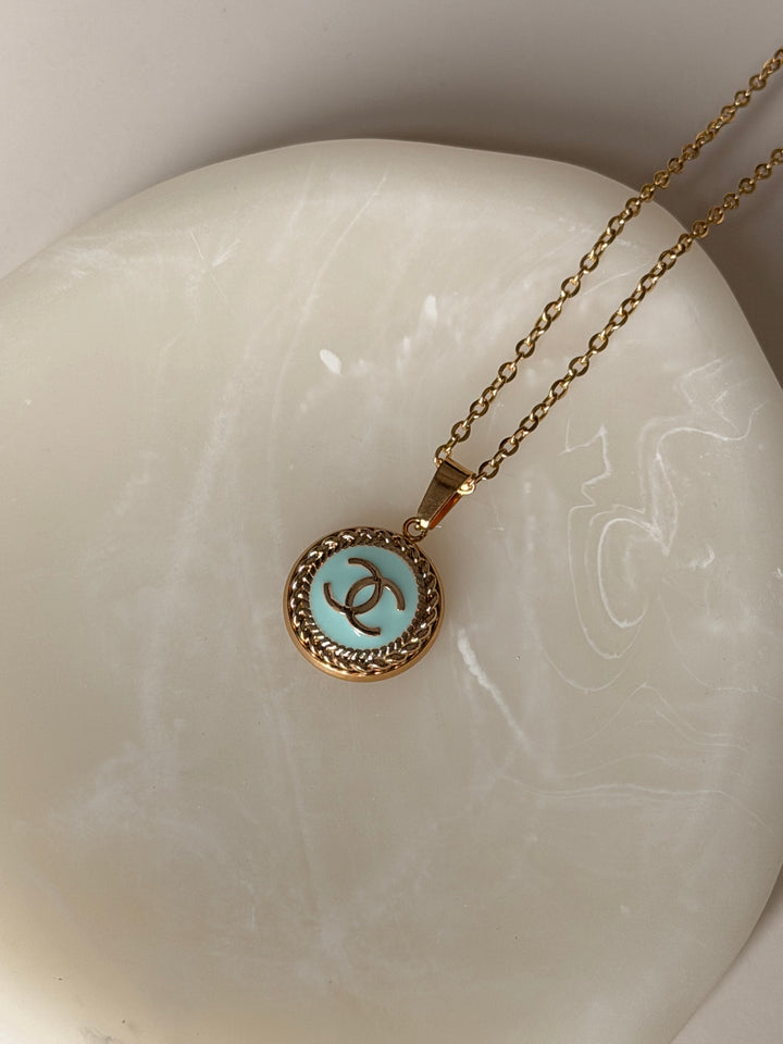 Translation missing: en.Chanel Lichtblauw/Goud 15mm