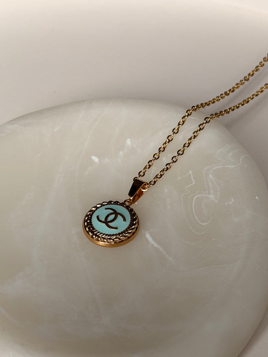 Translation missing: en.Chanel Lichtblauw/Goud 15mm