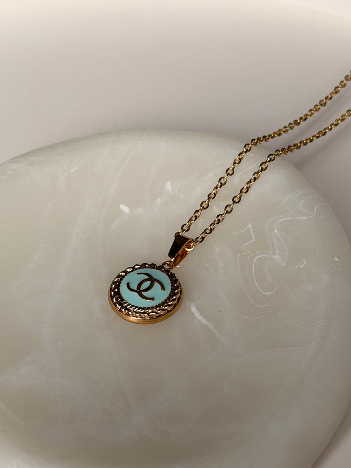 Translation missing: en.Chanel Lichtblauw/Goud 15mm